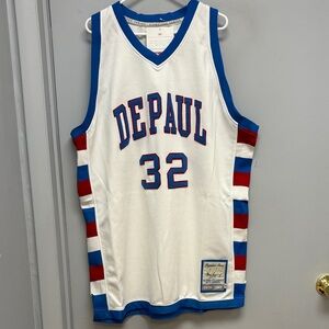 DePaul Blue Demons #32 Terry Cummings Throwback Basketball Jersey NWT Sz 56